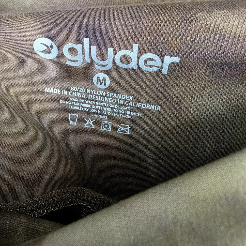 Glyder Brown Tie Dye High Waist Ankle Length Pure Yoga Pilates Leggings Size M